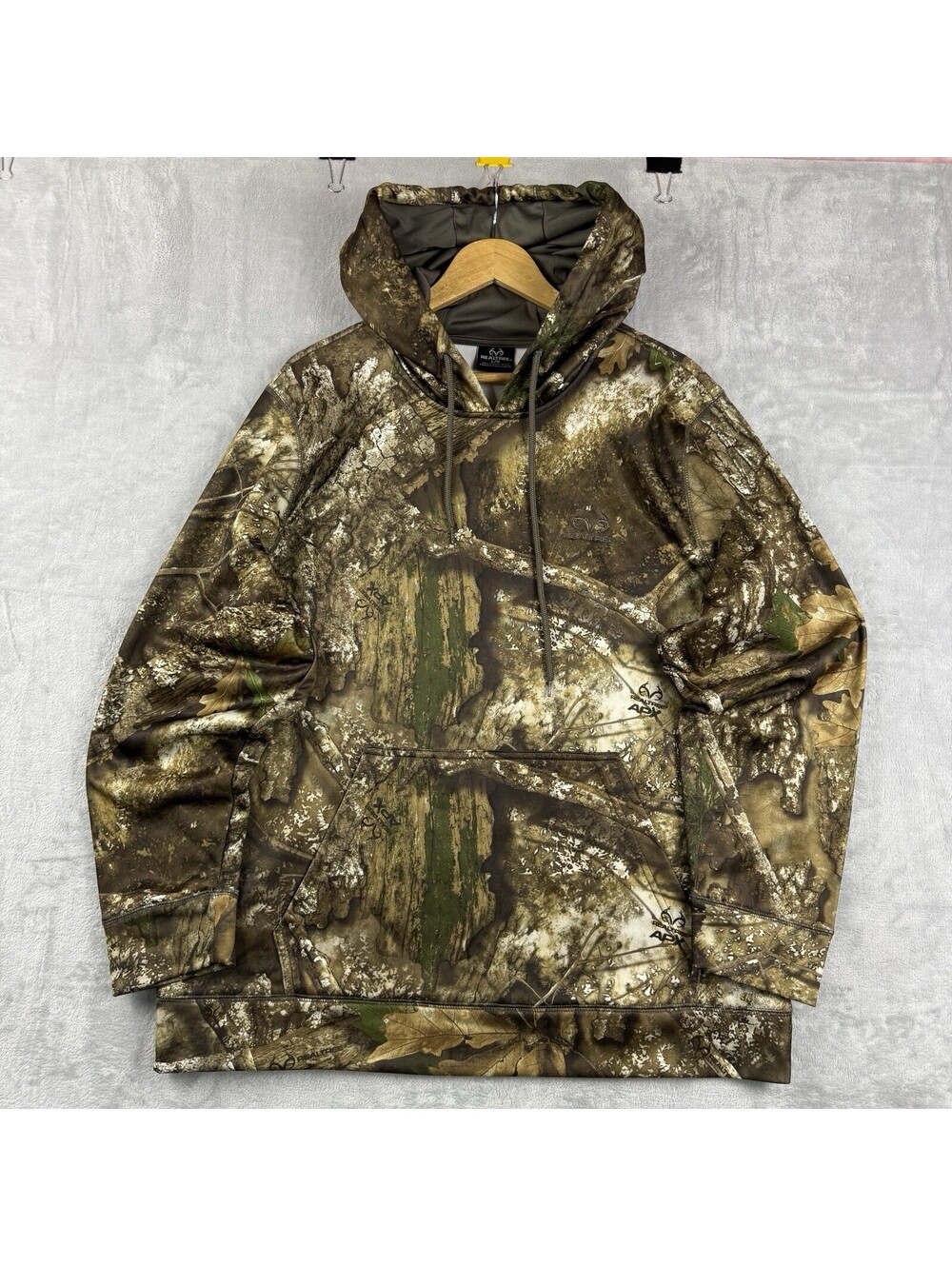 Realtree APX Men’s L Camo Performance Hunting Hoodie Pullover Realtree Camouflag